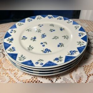 🫐💙Vintage Lynns Fine China Blue Berry Dessert Plates | Set of 4 | Cottagecore 🌿